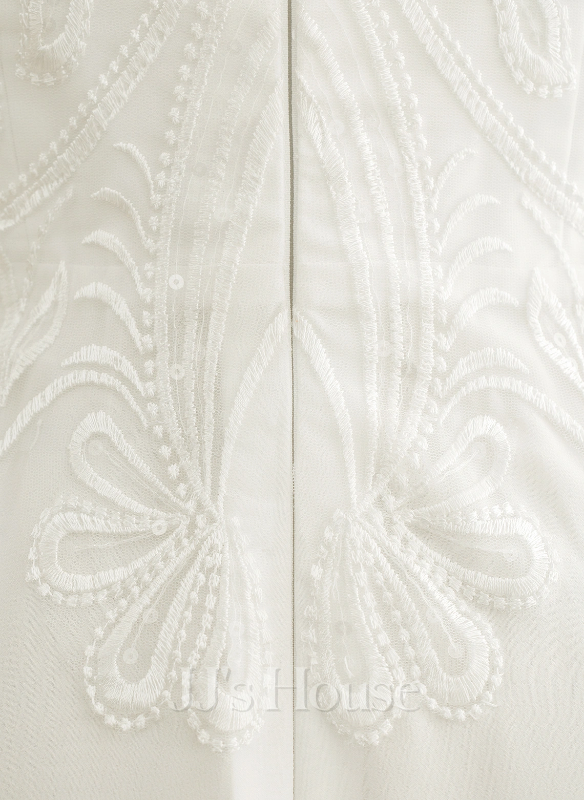 JJsHouse Scoop Longueur Ras Du Sol Mousseline Dentelle Robe De Mariée Avec Paillettes 7 JJsHouse Scoop Longueur Ras Du Sol Mousseline Dentelle Robe De Mariée Avec Paillettes – Image 7