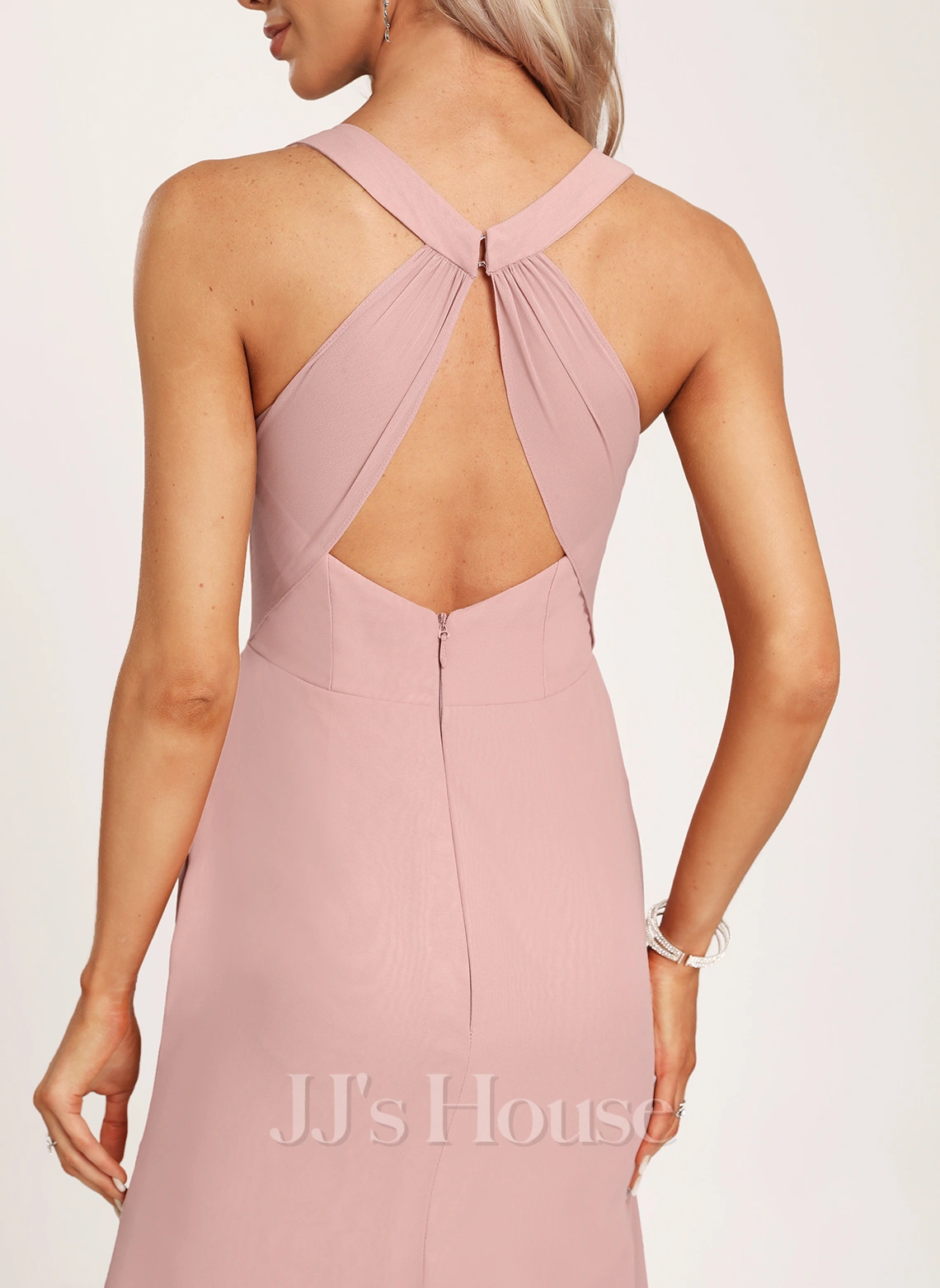 Jjshouse.fr Robe Trapèze Col V Longueur Ras Du Sol Mousseline Robe De Demoiselle D'honneur Avec Plissé 5 Jjshouse.fr Robe Trapèze Col V Longueur Ras Du Sol Mousseline Robe De Demoiselle D'honneur Avec Plissé – Image 5