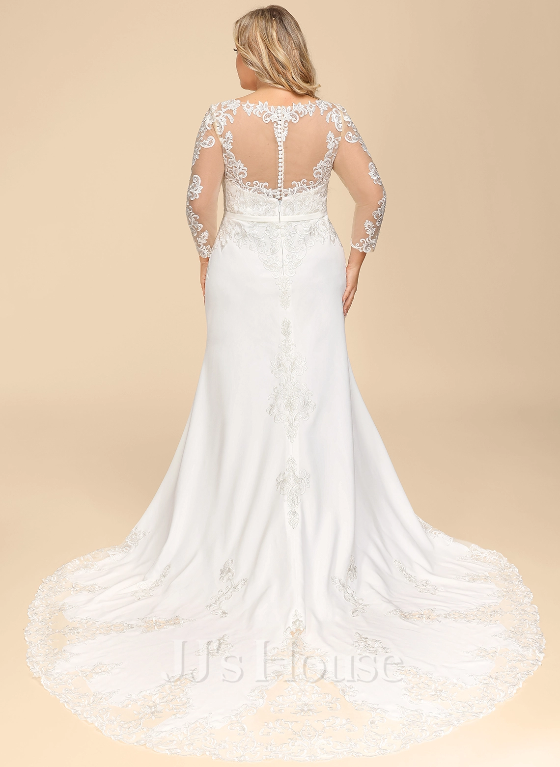 JJsHouse Forme Sirène/trompette Illusion Robe De Mariée 12 JJsHouse Forme Sirène/trompette Illusion Robe De Mariée – Image 12