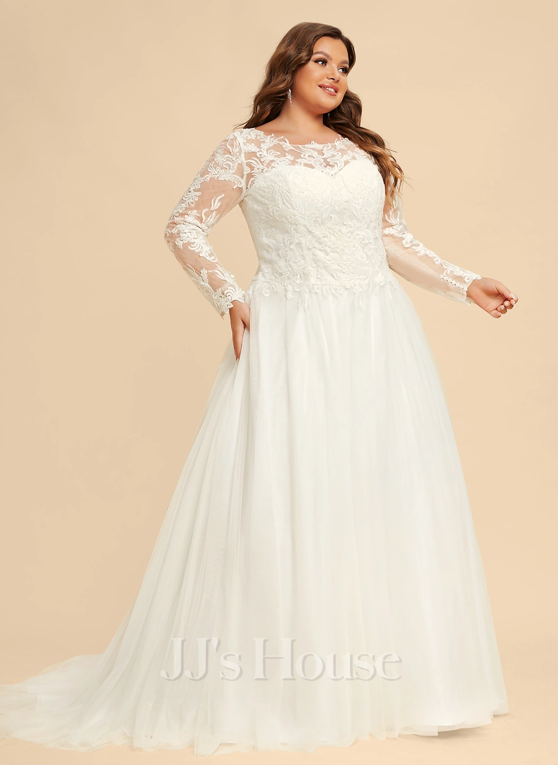 JJsHouse Robe Marquise/princesse Balayage/pinceau Train Dentelle Tulle Robe De Mariée 8 JJsHouse Robe Marquise/princesse Balayage/pinceau Train Dentelle Tulle Robe De Mariée – Image 8