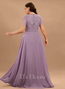 Jjshouse.fr Robe Trapèze Scoop Longueur Ras Du Sol Mousseline Dentelle Robe De Demoiselle D'honneur -Voiles mariée Soldes 093fe2572b053e41fff91c7c9360db82