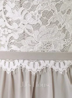 Jjshouse.fr Robe Trapèze Scoop Longueur Ras Du Sol Mousseline Dentelle Dentelle Mousseline Robe De Demoiselle D'honneur -Voiles mariée Soldes 0975881bf4a4adbece31d4837efa0972