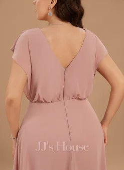 Jjshouse.fr Robe Trapèze Col V Asymétrique Mousseline Robe De Demoiselle D'honneur Avec Fendue Devant -Voiles mariée Soldes 0b58127962e46f625e1e0ef41e2cf1aa