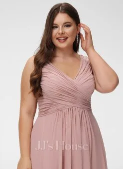 Jjshouse.fr Robe Trapèze Col V Longueur Ras Du Sol Mousseline Mousseline Robe De Demoiselle D'honneur Avec Plissé -Voiles mariée Soldes 0bedbbf268957739bd49b06c18992c32