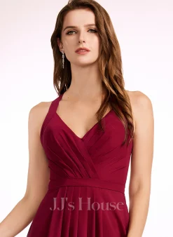 Jjshouse.fr Robe Trapèze Col V Longueur Ras Du Sol Mousseline Robe De Demoiselle D'honneur -Voiles mariée Soldes 0c664686d7f1ba573612f0501cf0714a