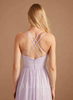 Jjshouse.fr Robe Trapèze Col V Asymétrique Mousseline Robe De Demoiselle D'honneur Avec Plissé Fendue Devant -Voiles mariée Soldes 0d3938ef76260b28aff9274288c15d0c