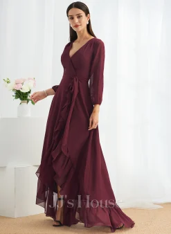 Jjshouse.fr Robe Trapèze Col V Asymétrique Mousseline Robe De Demoiselle D'honneur Avec Plissé Fendue Devant 8 Jjshouse.fr Robe Trapèze Col V Asymétrique Mousseline Robe De Demoiselle D'honneur Avec Plissé Fendue Devant -Voiles mariée Soldes 0e7be7b928d04ac8be5af101194f43aa