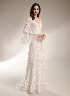 JJsHouse Forme Sirène/trompette Illusion Traîne Moyenne Dentelle Robe De Mariée -Voiles mariée Soldes 0ea0c139830889cea7159a9e01cf26cc