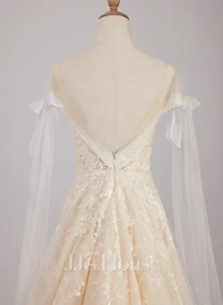 JJsHouse Robe Marquise/princesse Illusion Traîne Moyenne Dentelle Tulle Robe De Mariée Avec Paillettes -Voiles mariée Soldes 0f9472c29c89b695e9a42a9a5b03f91c