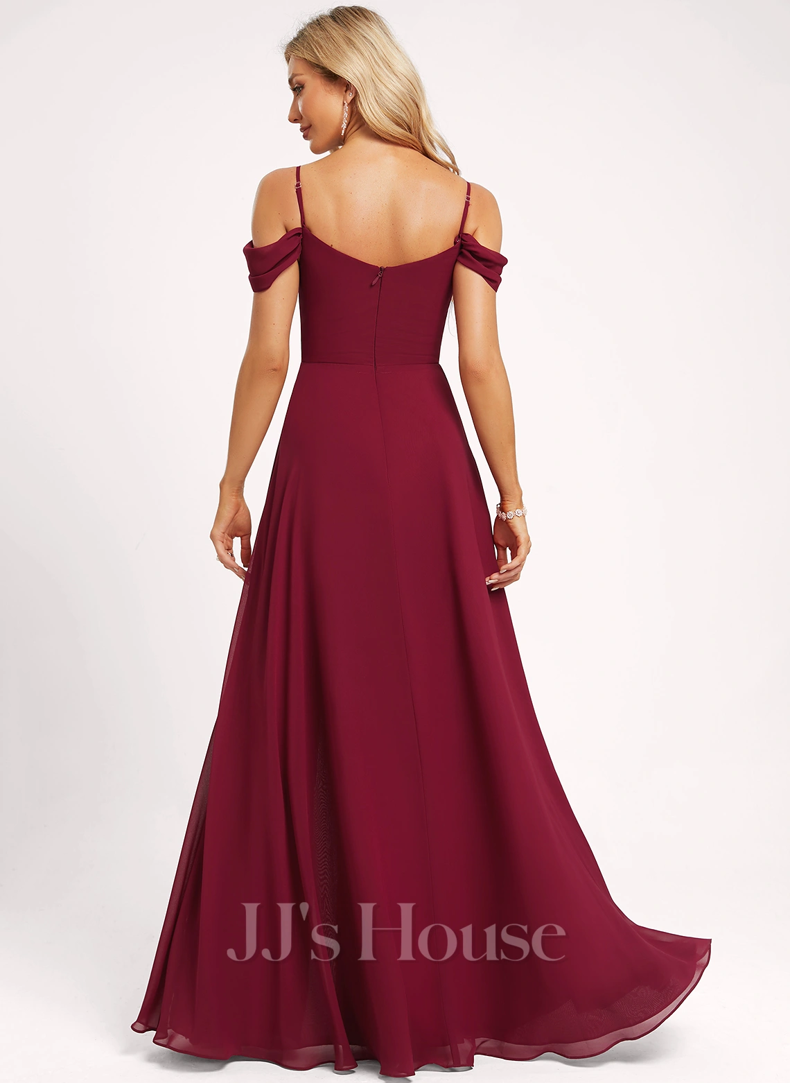 Jjshouse.fr Robe Trapèze Accueil Froid Col V Longueur Ras Du Sol Mousseline Robe De Demoiselle D'honneur 4 Jjshouse.fr Robe Trapèze Accueil Froid Col V Longueur Ras Du Sol Mousseline Robe De Demoiselle D'honneur – Image 4