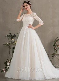 JJsHouse Robe Marquise/princesse Traîne Moyenne Dentelle Tulle Robe De Mariée Avec Paillettes -Voiles mariée Soldes 126d9af3de835445c7e559b422dd1187