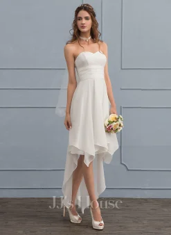 JJsHouse Robe Trapèze Cache Cœur Asymétrique Mousseline Robe De Mariée Avec Plissé -Voiles mariée Soldes 1601e2a03e3159371b531e35f78086fc