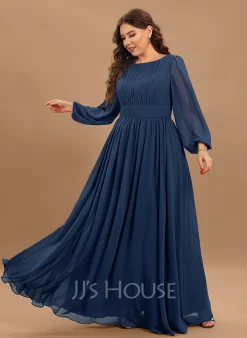 Jjshouse.fr Robe Trapèze Longueur Ras Du Sol Mousseline Robe De Demoiselle D'honneur Avec Plissé -Voiles mariée Soldes 16e4e4872c094842618b3bcea81a9451