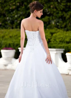 JJsHouse Robe Marquise/princesse Traîne Mi-longue Organza Satiné Robe De Mariée Avec Brodé -Voiles mariée Soldes 16ebd5757c22cf0ca87eea78e7625249