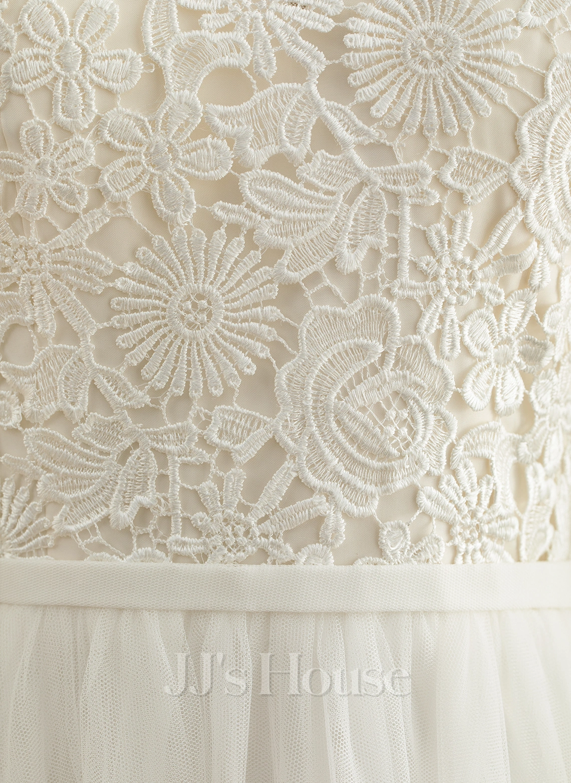 JJsHouse Forme Sirène/trompette Col V Traîne Moyenne Mousseline Dentelle Robe De Mariée 7 JJsHouse Forme Sirène/trompette Col V Traîne Moyenne Mousseline Dentelle Robe De Mariée – Image 7