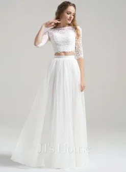 JJsHouse Robe Trapèze Longueur Ras Du Sol Dentelle Tulle Robe De Mariée -Voiles mariée Soldes 1aa7c9e33d47a76fbee164693b8374fe