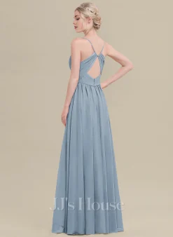 Jjshouse.fr Robe Trapèze Cache Cœur Longueur Ras Du Sol Mousseline Mousseline Robe De Demoiselle D'honneur Avec Plissé Fendue Devant -Voiles mariée Soldes 1bfa661c4b5ffbdc651e62fb0cb35329