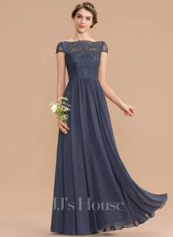 Jjshouse.fr Robe Trapèze Scoop Longueur Ras Du Sol Mousseline Dentelle Dentelle Mousseline Robe De Demoiselle D'honneur