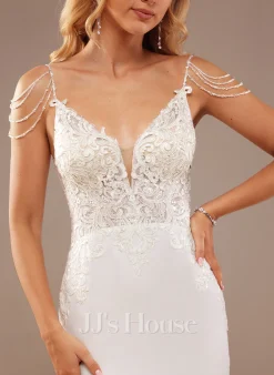 JJsHouse Forme Sirène/trompette Col V Traîne Moyenne Mousseline Dentelle Robe De Mariée Avec Brodé Paillettes 19 JJsHouse Forme Sirène/trompette Col V Traîne Moyenne Mousseline Dentelle Robe De Mariée Avec Brodé Paillettes -Voiles mariée Soldes 1dbfc45a9f31f0c62d780e2bdb8b228a