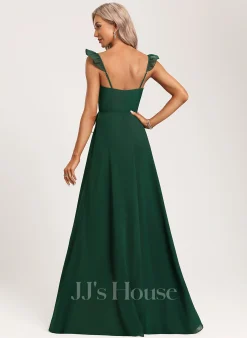 Jjshouse.fr Robe Trapèze Col V Asymétrique Mousseline Robe De Demoiselle D'honneur -Voiles mariée Soldes 205014061c7768a285e23284f7e18f81