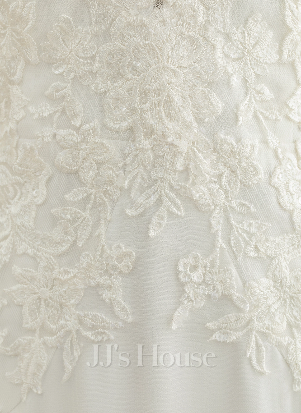 JJsHouse Forme Sirène/trompette Col V Traîne Moyenne Mousseline Dentelle Robe De Mariée 2 JJsHouse Forme Sirène/trompette Col V Traîne Moyenne Mousseline Dentelle Robe De Mariée – Image 2