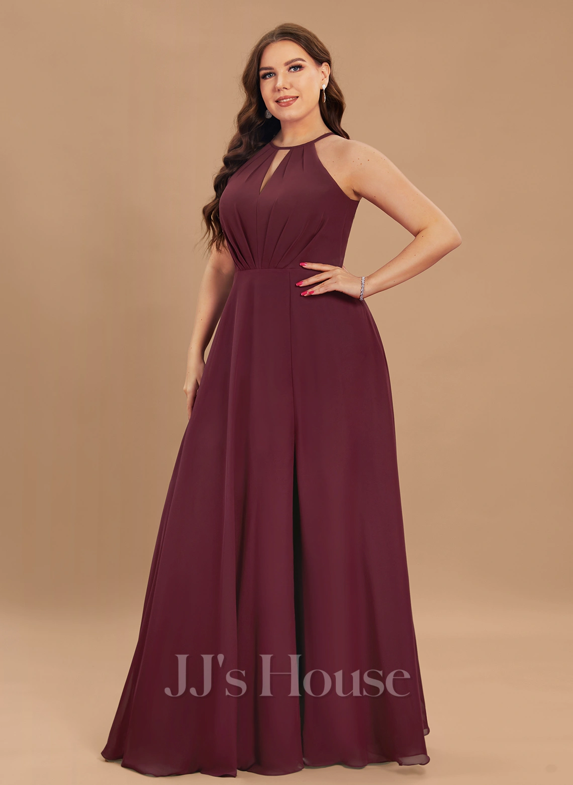 Jjshouse.fr Robe Trapèze Dos Nu Longueur Ras Du Sol Mousseline Robe De Demoiselle D'honneur Avec Fendue Devant 8 Jjshouse.fr Robe Trapèze Dos Nu Longueur Ras Du Sol Mousseline Robe De Demoiselle D'honneur Avec Fendue Devant – Image 8