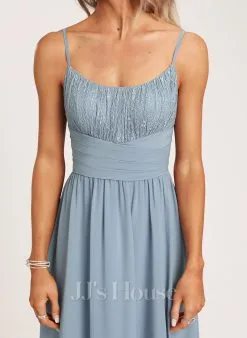 Jjshouse.fr Robe Trapèze Scoop Longueur Ras Du Sol Mousseline Dentelle Robe De Demoiselle D'honneur -Voiles mariée Soldes 2838fba47460ae79d32c393e11b71bfa