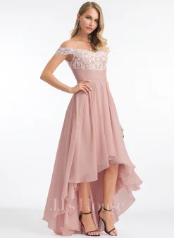 JJsHouse Robe Trapèze épaule Dénudée Asymétrique Mousseline Dentelle Robe De Mariée Avec Plissée 17 JJsHouse Robe Trapèze épaule Dénudée Asymétrique Mousseline Dentelle Robe De Mariée Avec Plissée -Voiles mariée Soldes 294e50ec6c69afdd6f24c13a7229f77b