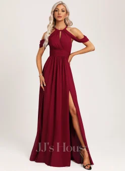 Jjshouse.fr Robe Trapèze Dos Nu Longueur Ras Du Sol Mousseline Robe De Demoiselle D'honneur -Voiles mariée Soldes 2a3638a82a120ca56c6a0248c6952b16