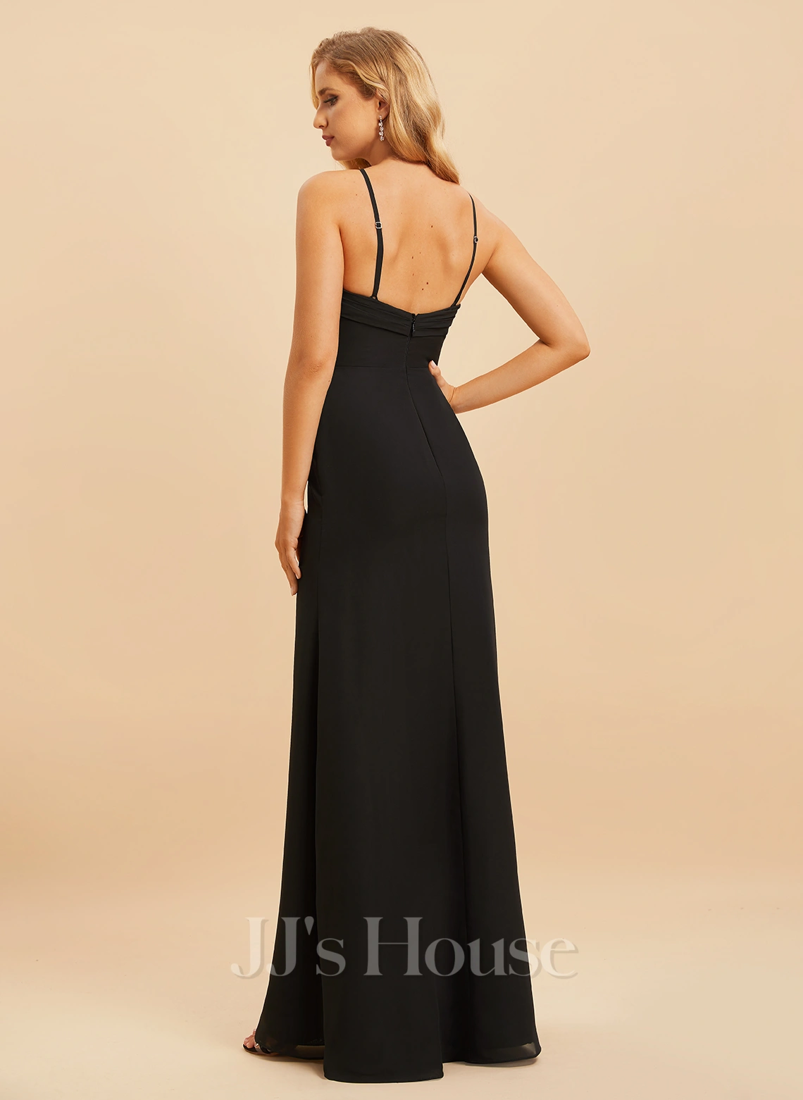 Jjshouse.fr Forme Sirène/trompette Col Haut Longueur Ras Du Sol Mousseline Robe De Demoiselle D'honneur 5 Jjshouse.fr Forme Sirène/trompette Col Haut Longueur Ras Du Sol Mousseline Robe De Demoiselle D'honneur – Image 5