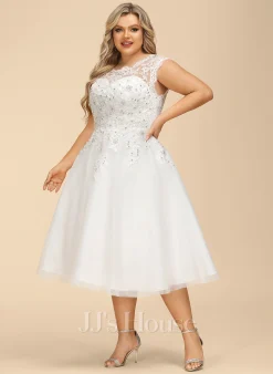 JJsHouse Robe Marquise/princesse Longueur Mollet Dentelle Tulle Robe De Mariée Avec Brodé Paillettes -Voiles mariée Soldes 2bd6addaaef2b98d7e12874a77c2bb3e