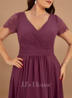 Jjshouse.fr Robe Trapèze Col V Asymétrique Mousseline Dentelle Dentelle Mousseline Robe De Demoiselle D'honneur Avec Plissé -Voiles mariée Soldes 2e4cf8cee0123d883f6193b3b242591e