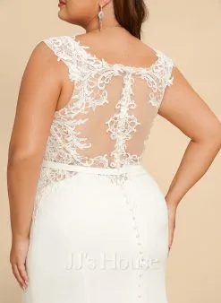 JJsHouse Forme Sirène/trompette Scoop Traîne Moyenne Dentelle Robe De Mariée -Voiles mariée Soldes 31675b25e5997d0c6ec22f9f9a53ba45