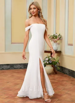 JJsHouse Forme Sirène/trompette épaule Dénudée Longueur Ras Du Sol Mousseline Robe De Mariée -Voiles mariée Soldes 31eb0990ac8c9c8c953326c51649fa0d