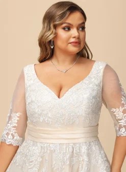 JJsHouse Robe Marquise/princesse Col V Longueur Mollet Dentelle Tulle Robe De Mariée 18 JJsHouse Robe Marquise/princesse Col V Longueur Mollet Dentelle Tulle Robe De Mariée -Voiles mariée Soldes 340b0d490bb2314cdf197655f46255f3