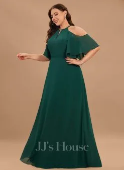 Jjshouse.fr Robe Trapèze Scoop Longueur Ras Du Sol Mousseline Mousseline Robe De Demoiselle D'honneur -Voiles mariée Soldes 34f6706173be2fe20b275b471102a5fa