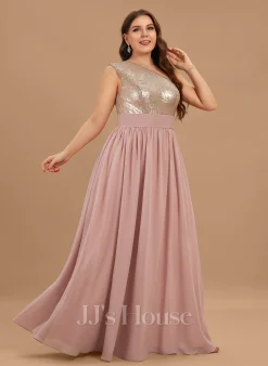 Jjshouse.fr Robe Trapèze Décolleté Asymétrique Longueur Ras Du Sol Mousseline Pailleté Pailleté Mousseline Robe De Demoiselle D'honneur -Voiles mariée Soldes 3591e7fe1931a5a3956bbe7b05b801ce