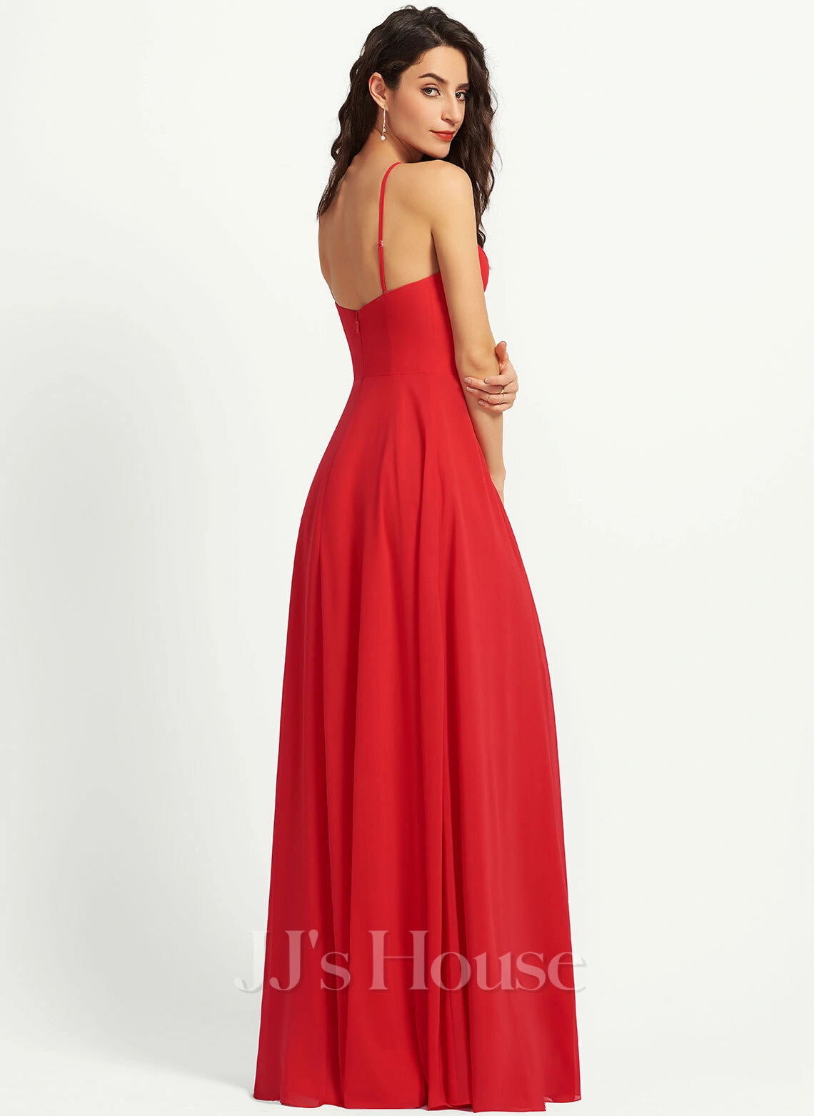 Jjshouse.fr Robe Trapèze Scoop Longueur Ras Du Sol Mousseline Robe De Demoiselle D'honneur 4 Jjshouse.fr Robe Trapèze Scoop Longueur Ras Du Sol Mousseline Robe De Demoiselle D'honneur – Image 4