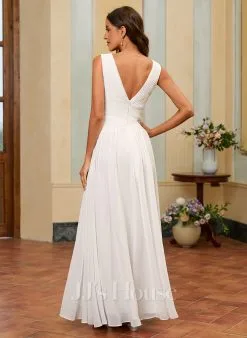 JJsHouse Robe Trapèze Col V Longueur Ras Du Sol Mousseline Robe De Mariée Avec Plissée 9 JJsHouse Robe Trapèze Col V Longueur Ras Du Sol Mousseline Robe De Mariée Avec Plissée -Voiles mariée Soldes 3861e7c3040e76a7249a6b9a5720d085