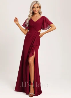 Jjshouse.fr Robe Trapèze Col V Longueur Ras Du Sol Mousseline Robe De Demoiselle D'honneur Avec Plissé 12 Jjshouse.fr Robe Trapèze Col V Longueur Ras Du Sol Mousseline Robe De Demoiselle D'honneur Avec Plissé -Voiles mariée Soldes 38a6da8cbf0e1f8032847f4eb0c17873