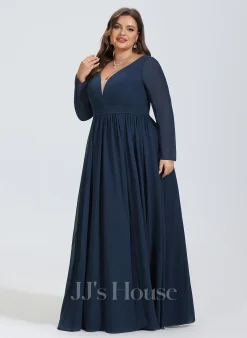 Jjshouse.fr Robe Trapèze Col V Longueur Ras Du Sol Mousseline Mousseline Robe De Demoiselle D'honneur Avec Fendue Devant -Voiles mariée Soldes 3c2f00d3a9caf8d93c3a94287db4ff2b