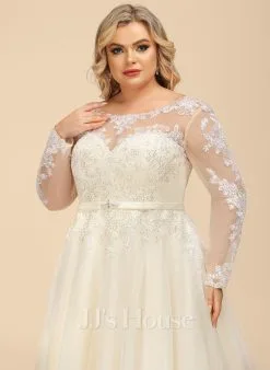 JJsHouse Robe Marquise/princesse Illusion Traîne Moyenne Dentelle Tulle Robe De Mariée Avec Brodé Paillettes -Voiles mariée Soldes 3d78fbeea82d9b83c35729339e43a18d