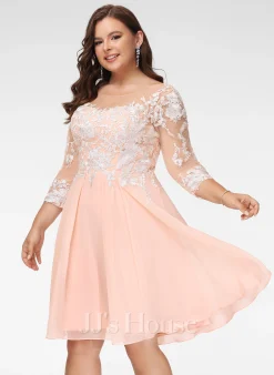 JJsHouse Robe Trapèze Scoop Longueur Genou Mousseline Dentelle Robe De Mariée -Voiles mariée Soldes 3da6159a53efd16bb2f8fab91081138e