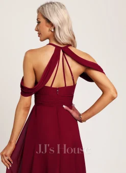 Jjshouse.fr Robe Trapèze Dos Nu Longueur Ras Du Sol Mousseline Robe De Demoiselle D'honneur -Voiles mariée Soldes 3e71525544b650001c38648675958938