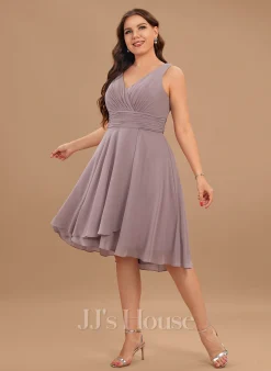 Jjshouse.fr Robe Trapèze Col V Asymétrique Mousseline Mousseline Robe De Demoiselle D'honneur Avec Plissé 22 Jjshouse.fr Robe Trapèze Col V Asymétrique Mousseline Mousseline Robe De Demoiselle D'honneur Avec Plissé -Voiles mariée Soldes 40a80c30da01f0e24c6beb1be57f303d