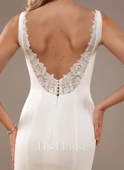 JJsHouse Forme Sirène/trompette Carré Balayage/pinceau Train Mousseline Dentelle Robe De Mariée -Voiles mariée Soldes 4232a20bbcfb381355dddb7139bcecaa