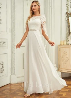 JJsHouse Scoop Longueur Ras Du Sol Mousseline Dentelle Robe De Mariée Avec Paillettes 19 JJsHouse Scoop Longueur Ras Du Sol Mousseline Dentelle Robe De Mariée Avec Paillettes -Voiles mariée Soldes 4284e82ad8d0839bcca7210e08a096b5