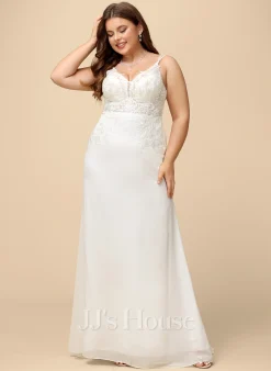 JJsHouse Forme Sirène/trompette Col V Traîne Moyenne Mousseline Dentelle Robe De Mariée Avec Brodé -Voiles mariée Soldes 456644c320469cdad20a633fb406bc85