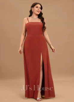 Jjshouse.fr Fourreau Carré Longueur Ras Du Sol Mousseline Robe De Demoiselle D'honneur Avec Fendue Devant -Voiles mariée Soldes 476d06906691255cf1c4fe5919becd1a