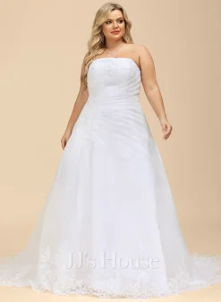 JJsHouse Robe Marquise/princesse Traîne Mi-longue Organza Satiné Robe De Mariée Avec Brodé -Voiles mariée Soldes 49ce29a3aea3991c9579df0bdf227deb